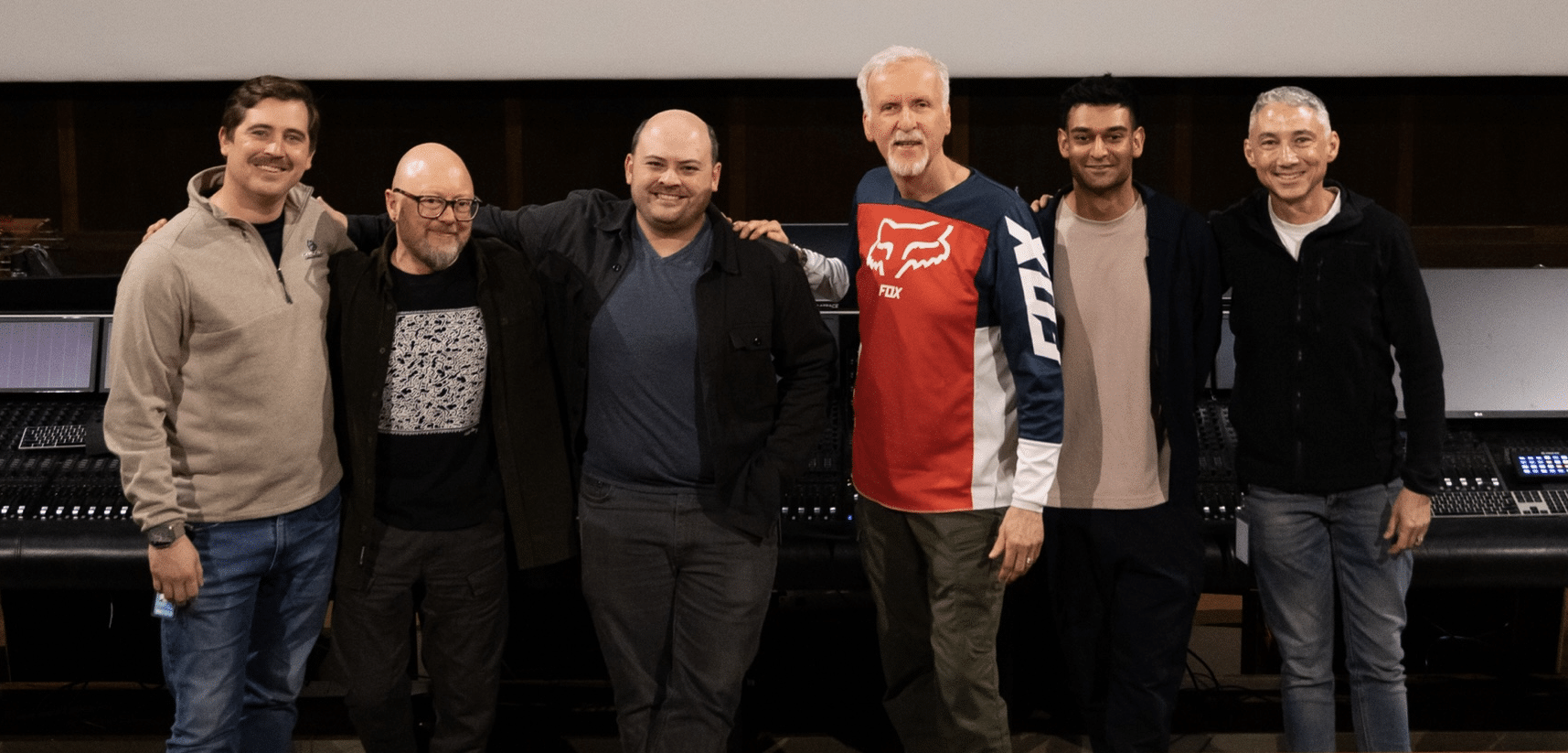 James Cameron visits the grading suite at Park Road Post